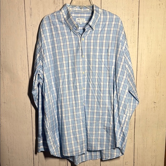 Peter Millar Other - Peter Millar Cotton Silk Blue Purple Plaid Collared Button Down Shirt Size XXL